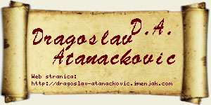 Dragoslav Atanacković vizit kartica